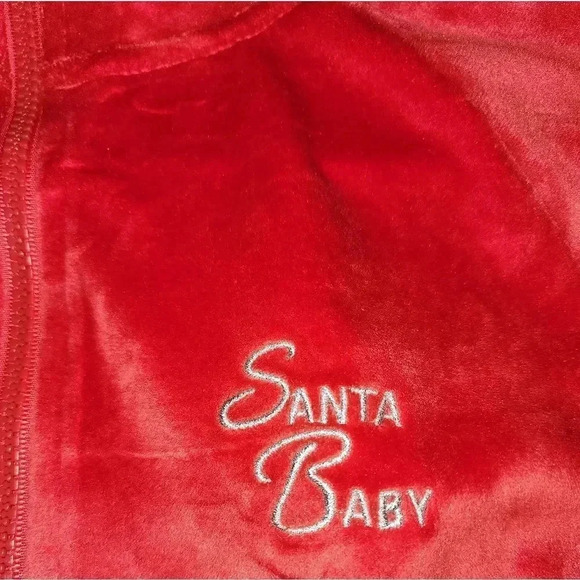 NWOT Santa Baby Christmas Cats Velour w/ Sequins Zip-up Track Jacket Junior's L - Picture 7 of 11